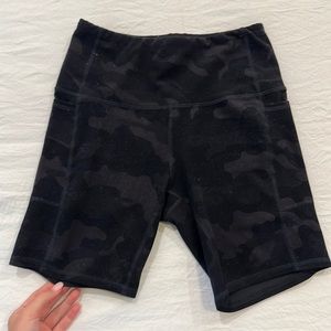 Black camo biker shorts